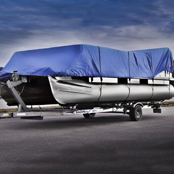 Budge 600 Denier Pontoon Cover Blue 17' - 20' Long (Beam Width Up to 110") Waterproof, UV Resistant