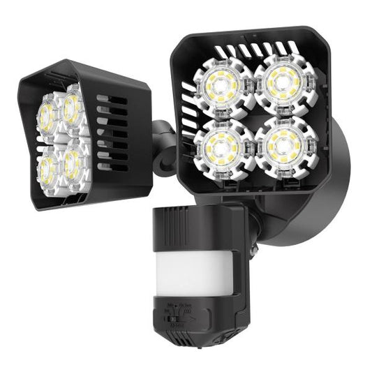 SANSI 36W 3600LM LED Motion Sensor Outdoor Light, 50,000 Hrs Lifespan Security Light, 350W Equiv 5000K Dusk to Dawn IP65 Flood Light, Super Bright for Backyard, Bright Series Black Motion Sensor Light