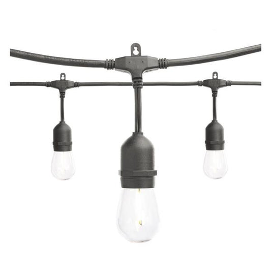 12-Light 24' Plug-in Indoor/Outdoor Edison String Light w/ S14 Single Filament LED Bulbs