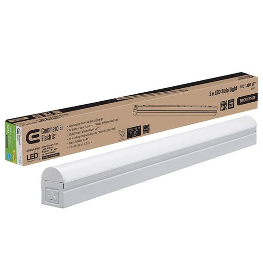 (SET OF 2) Commercial Electric 2 ft. Plug-in Integrated LED Linkable Strip Light