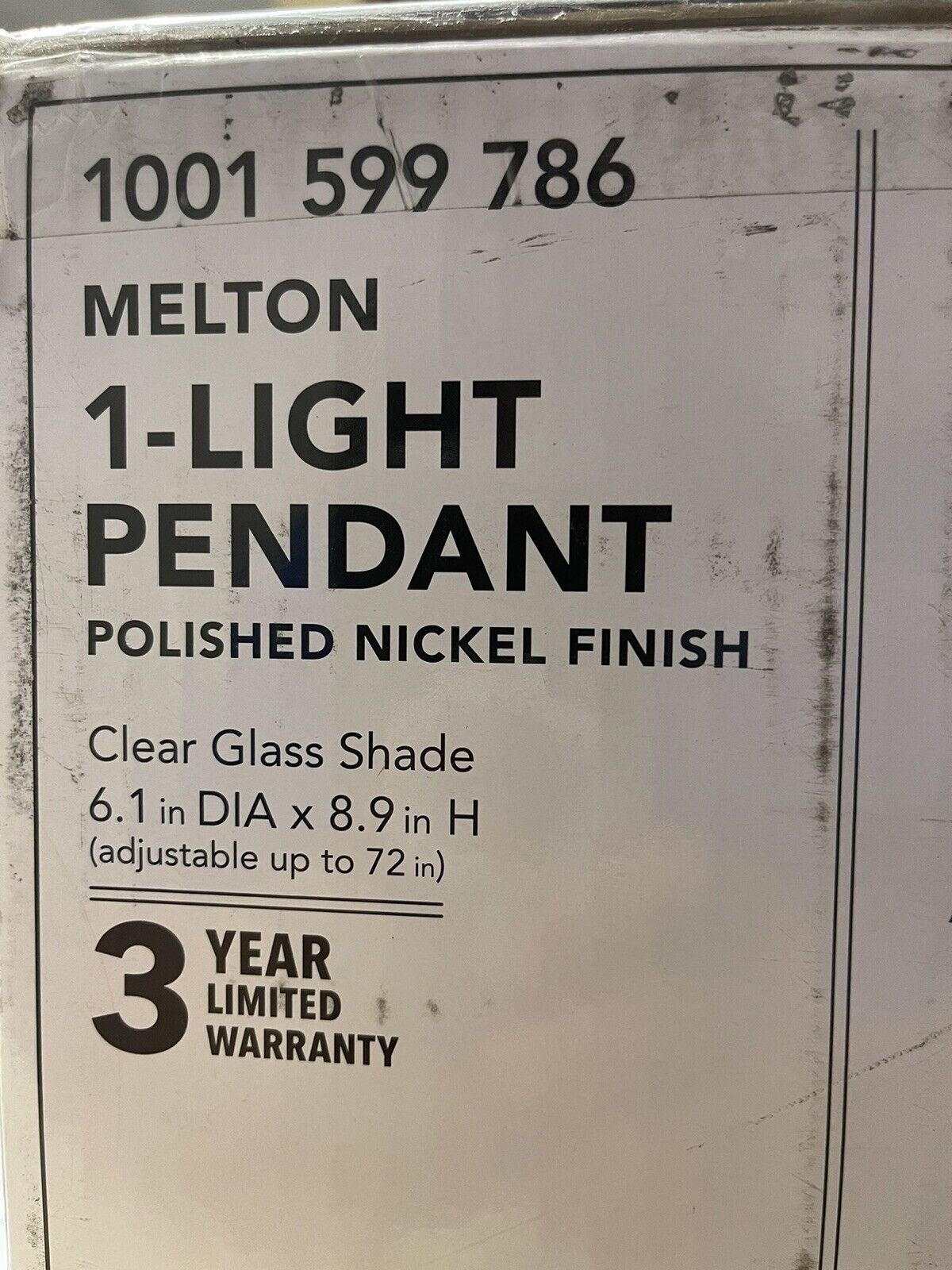 Melton 1-Light Polished Nickel Pendant with Clear Glass Shade Polished Nickel