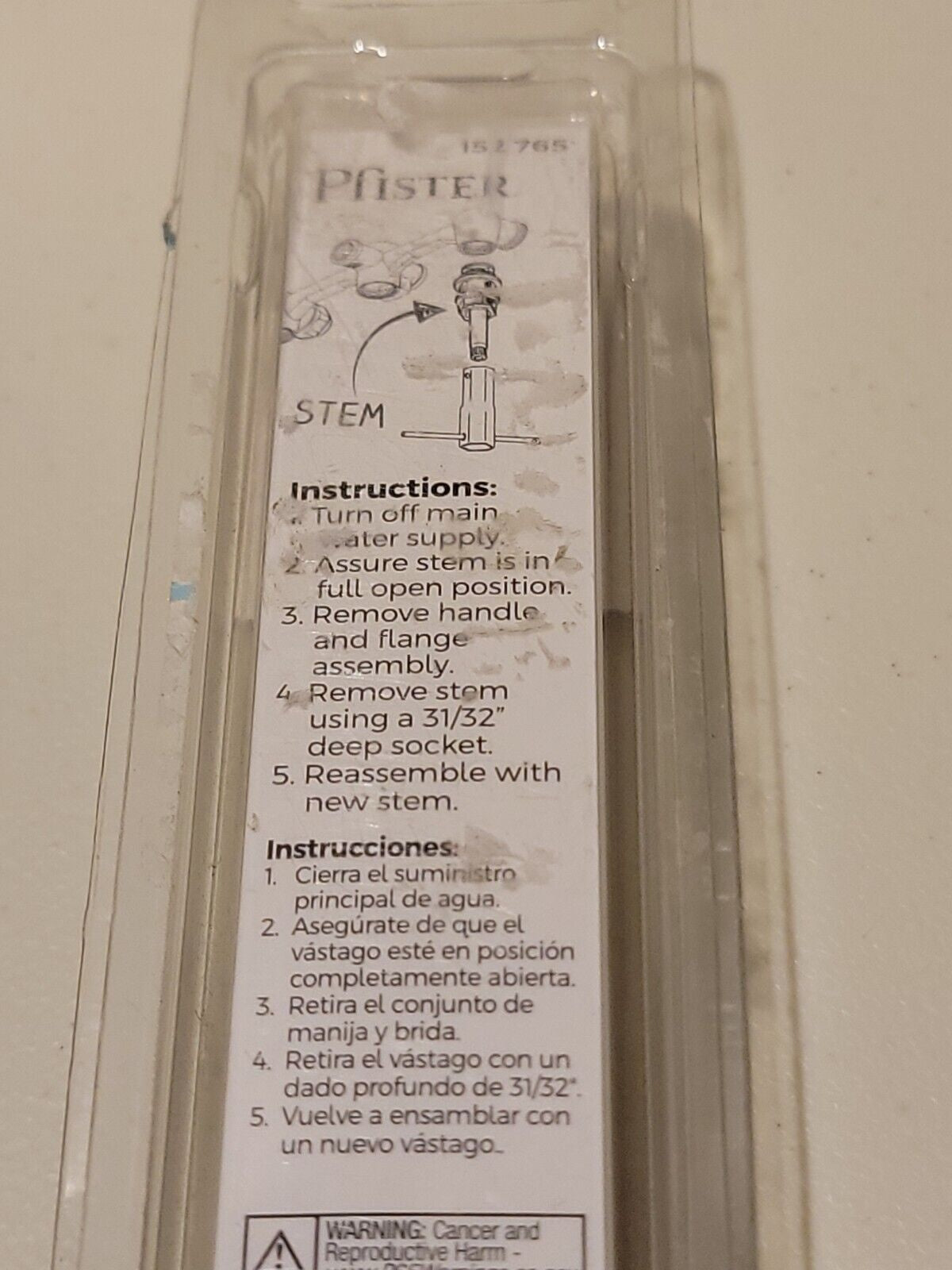 Pfister 910-374 Marquis Hot and Cold Replacement Stem for Tub and Shower Faucets