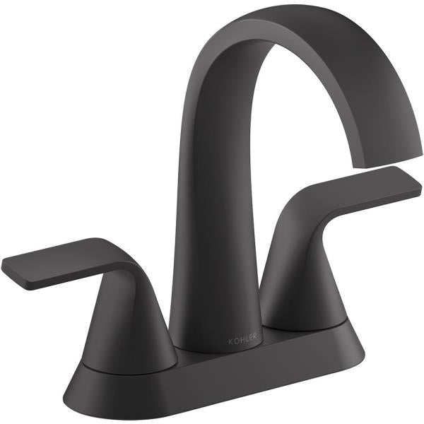 Kohler Cursiva 4 in. Centerset Bathroom Faucet Matte Black K-R30578-4D-BL