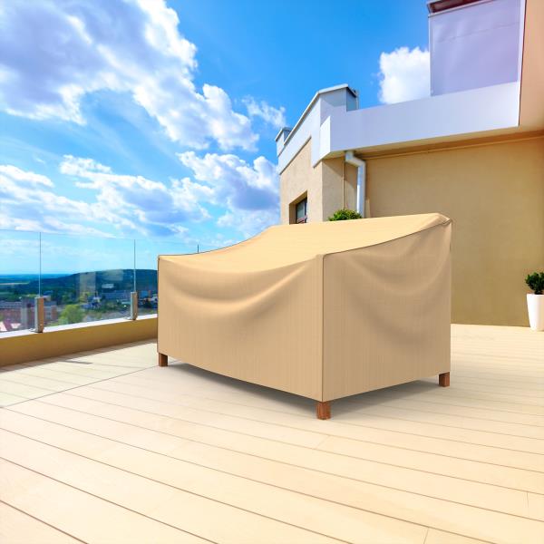 Budge Sedona Patio Loveseat Cover, Tan, Small