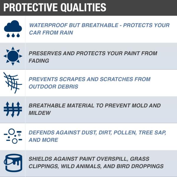 Budge Rain Barrier Van Cover, Outdoor, Waterproof, Breathable, Van Cover fits Vans up to 216" L x 72" W x 72" H, Gray, Size V2: Fits up to 18'
