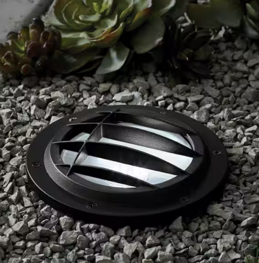 Low Voltage 500 Lumens Black Outdoor Integrated LED in Ground Well Light