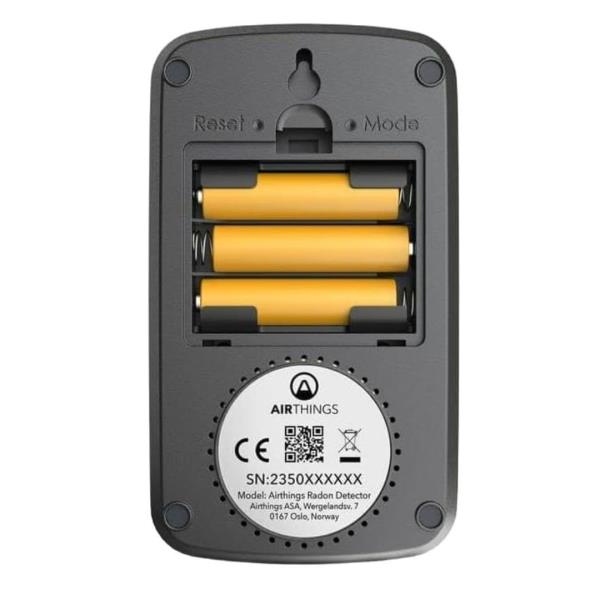 Airthings Corentium Battery-Operated Lightweight Digital Home Radon Detector with LCD Display for Continuous and Long-Term Monitoring