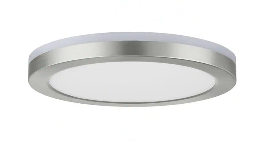 MOUNTING HARDWARE ONLY Commercial Electric 12 in. LED Flush Mount Smart CCT and RGB Selectable Brushed Nickel Finish with Night Light Powered by Hubspace
