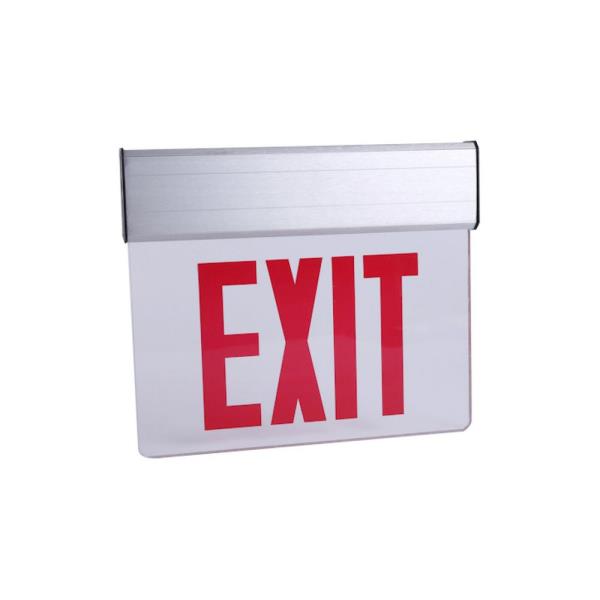 120-Volt to 277-Volt with Ni-Cad 4.8-Volt Edge Lit Integrated LED Red Exit Sign