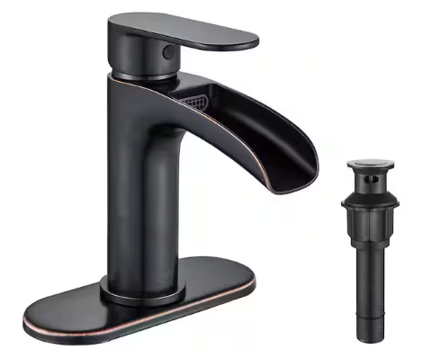 Single Hole Bathroom Faucet W/ Drain Assembly in Oil Rubbed Bronze, WB-0302OD