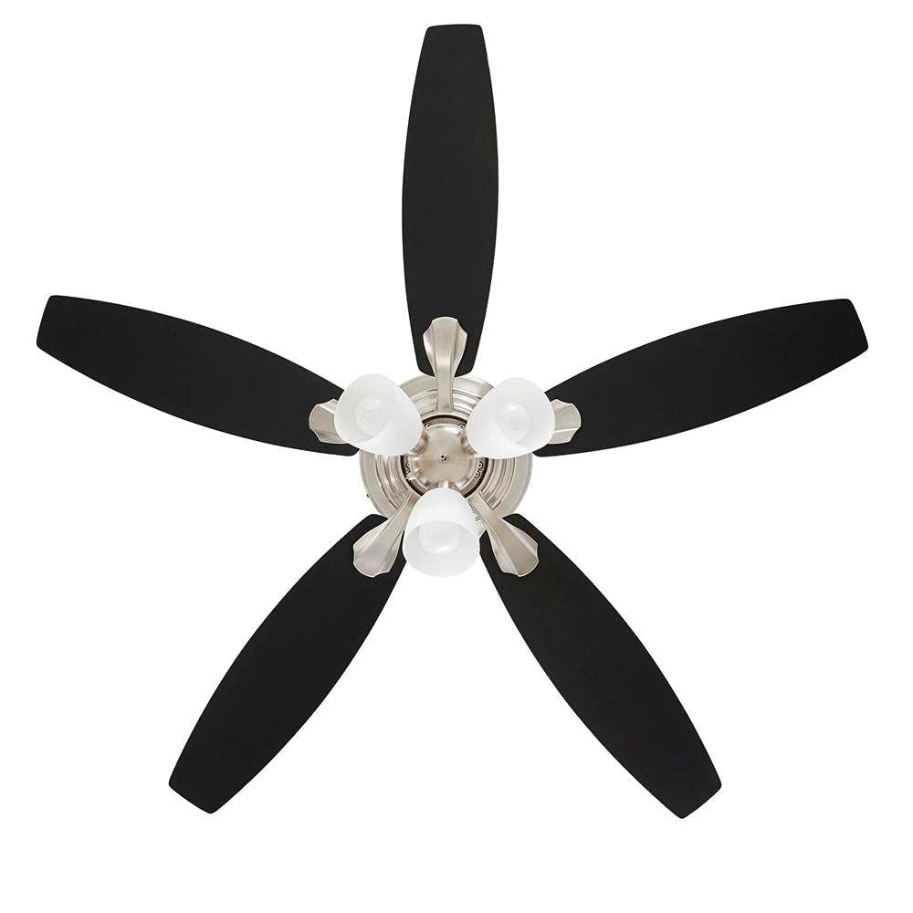NO SHADES OR BLADES Hampton Bay Sidlow 52" LED Brushed Nickel Hugger Ceiling Fan