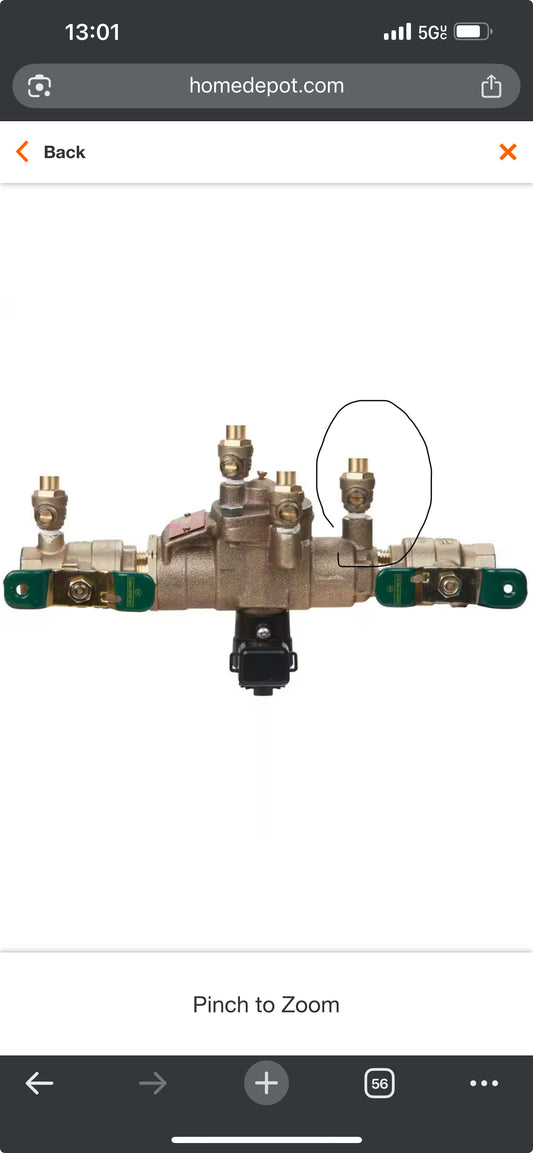 MISSING PARTS 3/4 in Bronze Reduced Pressure Zone Backflow Preventer Assembly, Quarter Turn Shutoff Valves, Tee Handles, Flood Sensor