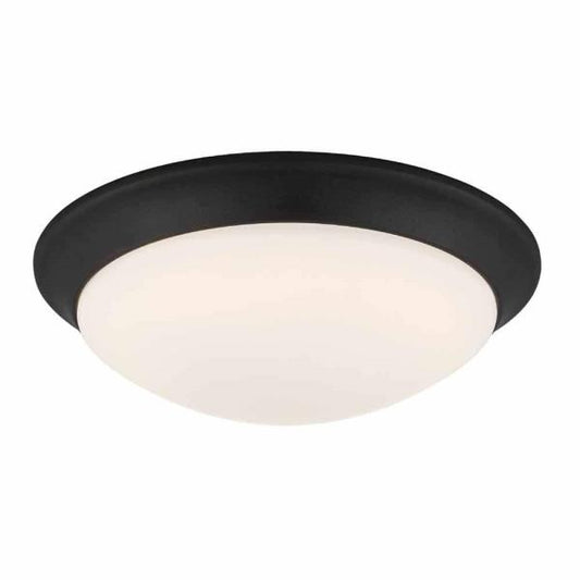 NO GLOBE Stetson 11" 1-Light Satin Bronze LED Selectable CCT Ceiling Flush Mount