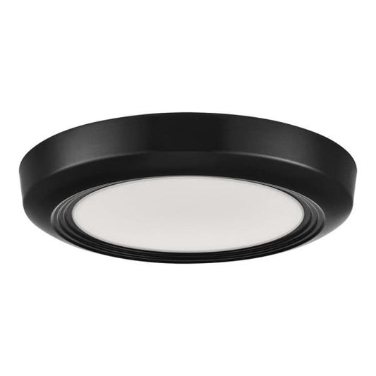 7.5 in. Disk Light LED Flush Mount with Night Light Feature and Extra Black Trim 1000 Lumens Adjustable CCT