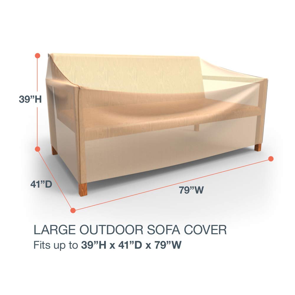 Budge Sedona Patio Sofa Cover, Tan, Extra Extra Large