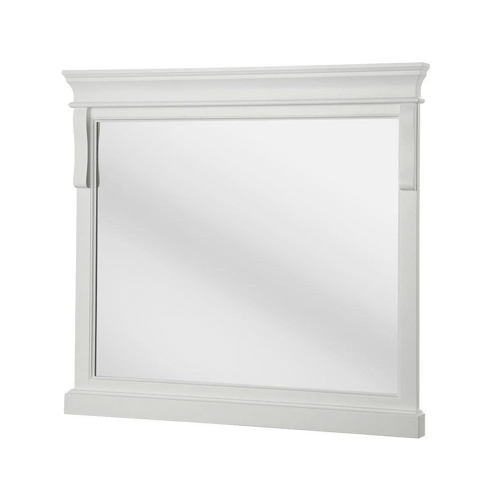 Pegasus Naples 36 in. x 32 in. Framed Wall Mirror in White