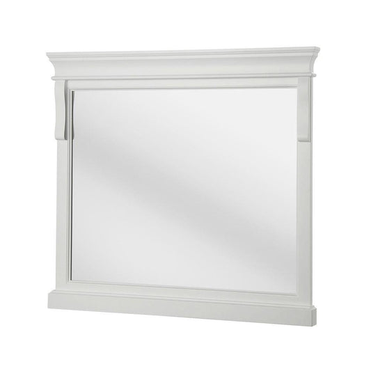Pegasus Naples 36 in. x 32 in. Framed Wall Mirror in White
