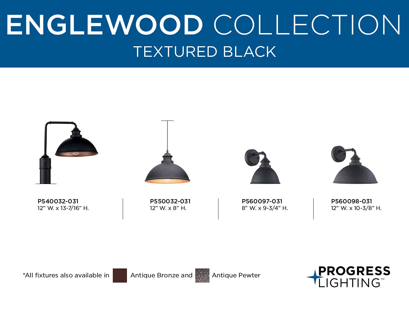 Progress Lighting 1-Light Farmhouse Outdoor Hanging Lantern Light Textured Black