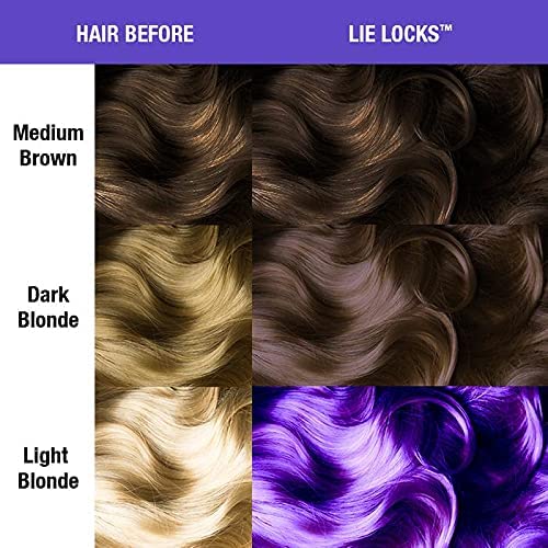 MANIC PANIC Classic Lie Locks Semi Permanent Hair Color - Medium Indigo Purple Hair Dye for Women & Men That Lasts 4-6 Weeks - Vegan, Ammonia & Cruelty-Free - Create & Mix Custom Shades (4oz)