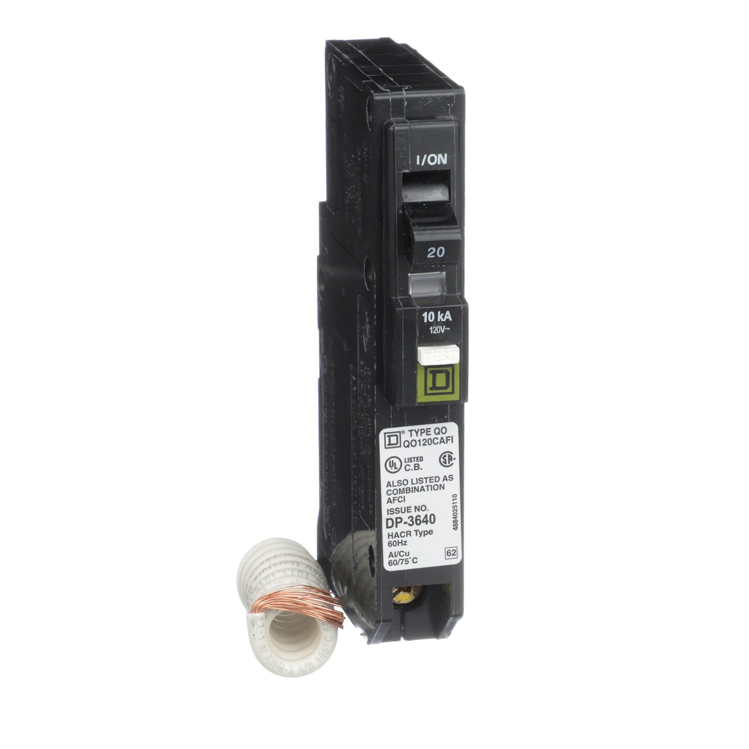 Square D QO120CAFI QO 20A Arc Fault Breaker