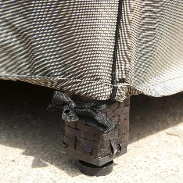 Budge P5A35PM1 English Garden Patio Ottoman / Coffee Table Cover Heavy Duty and Waterproof, Medium, Tan Tweed