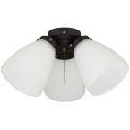 3-Light Oil Rubbed Bronze Ceiling Fan Shades LED Light Kit