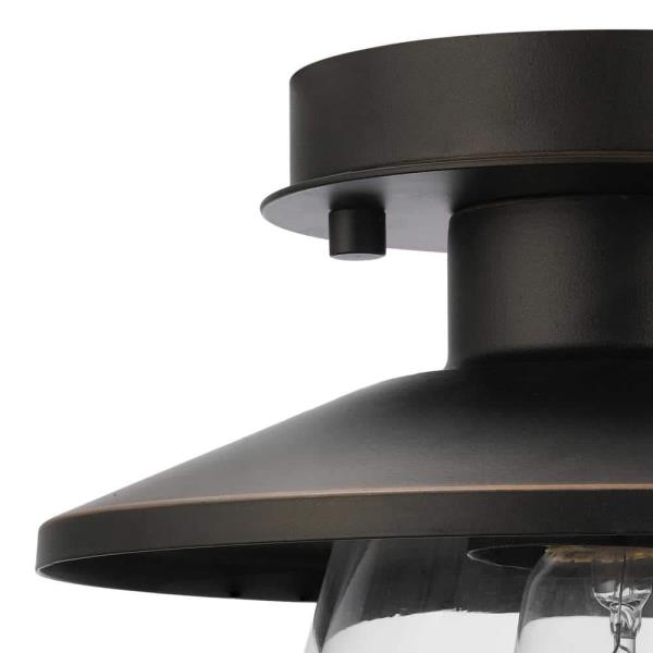 Northmoore 1-Light Oil Rubbed Bronze and Glass Semi-Flush Mount