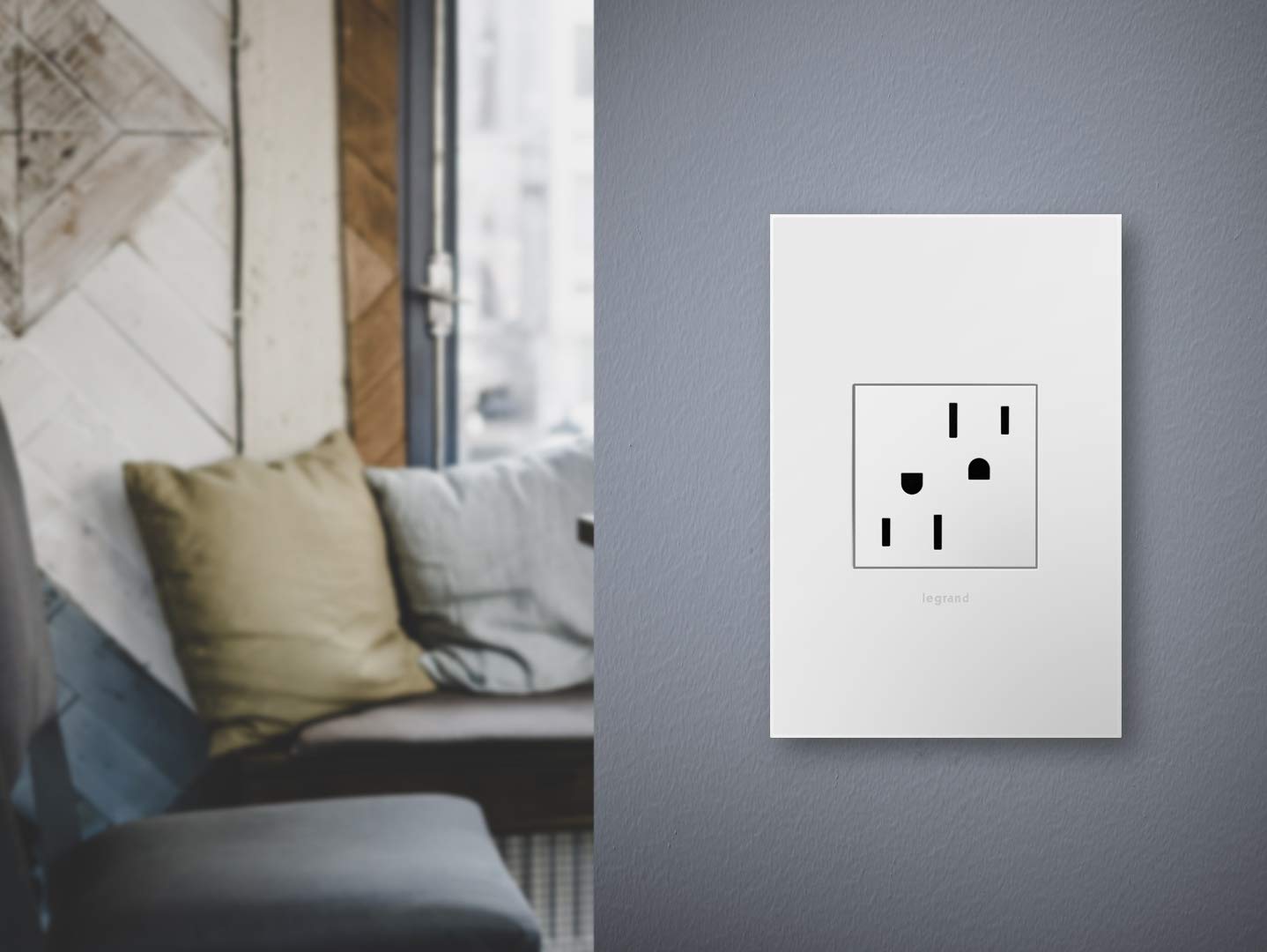 Legrand adorne 15A Tamper-Resistant Outlet With Matching Wall Plate (White Finish), ARTR152W4WP