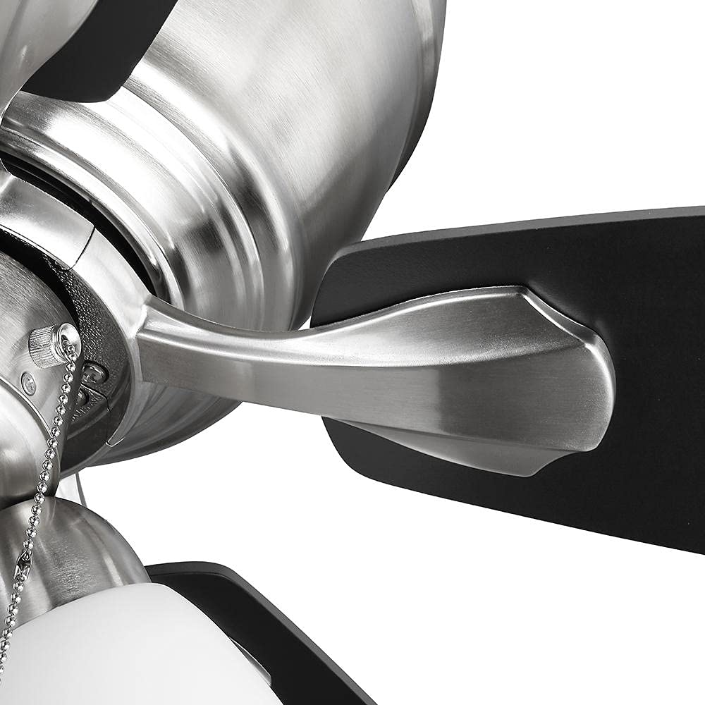 NO SHADES OR BLADES Hampton Bay Sidlow 52" LED Brushed Nickel Hugger Ceiling Fan