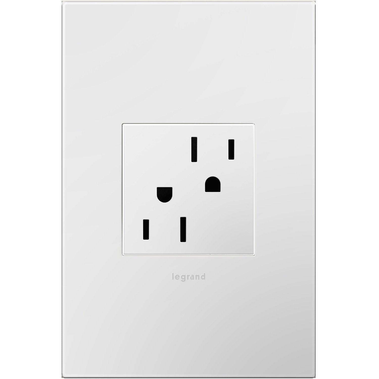 Legrand adorne 15A Tamper-Resistant Outlet With Matching Wall Plate (White Finish), ARTR152W4WP