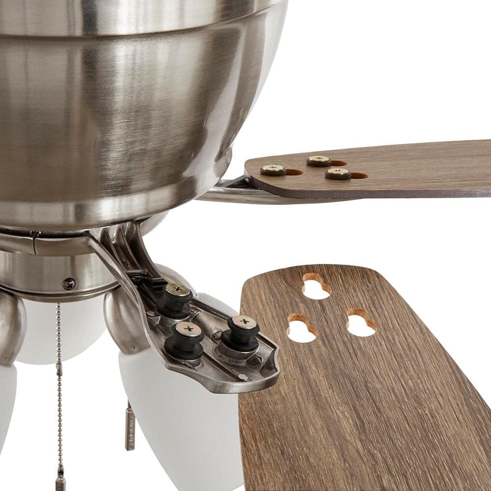 NO SHADES OR BLADES Hampton Bay Sidlow 52" LED Brushed Nickel Hugger Ceiling Fan