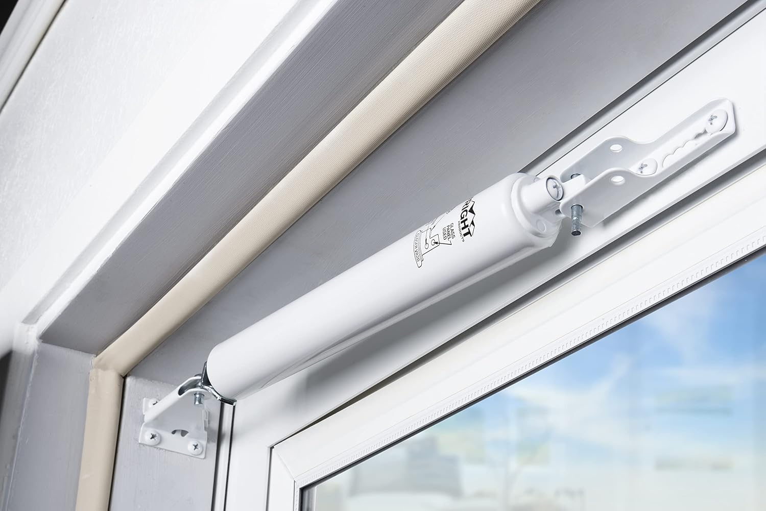 Wright Products Pneumatic Storm Door Closer – Adjustable, Smooth-Closing with Hold-Open Washer (Transitional, White)