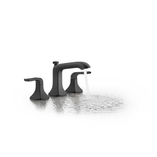 Kohler Rubicon 8 in. Widespread 2-Handle Bathroom Faucet in Matte Black (Valve Included)