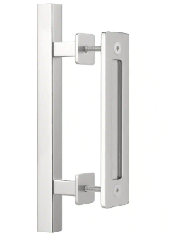 12 in. L Stainless Steel Pull and Flush Barn Door Handle Set