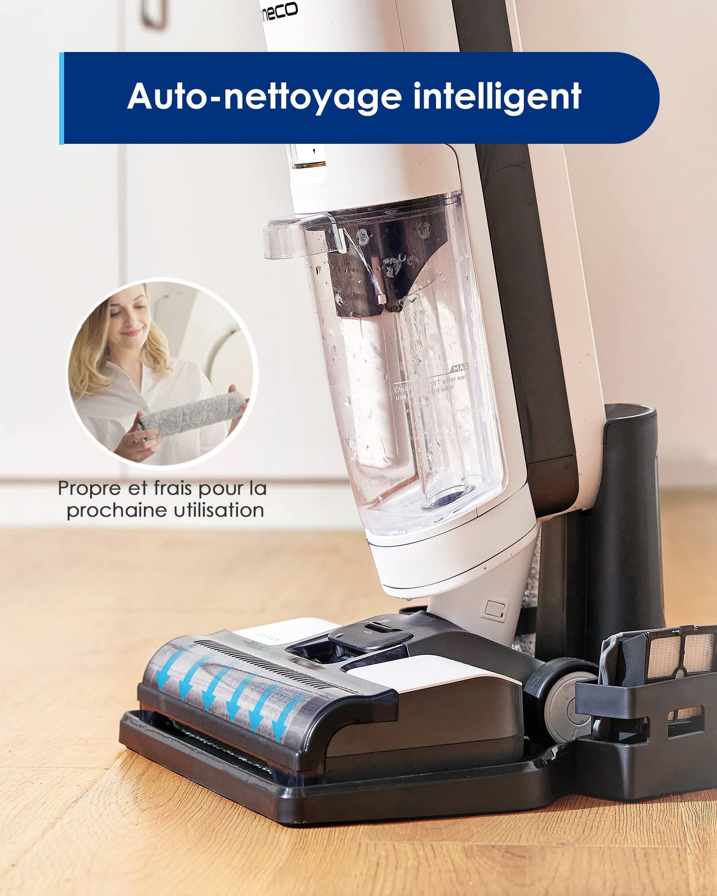 Tineco iFloor Breeze Wet Dry Vacuum Cleaner, Cordless Floor Cleaner and Mop Lightweight One-Step Cleaning for Hard Floors