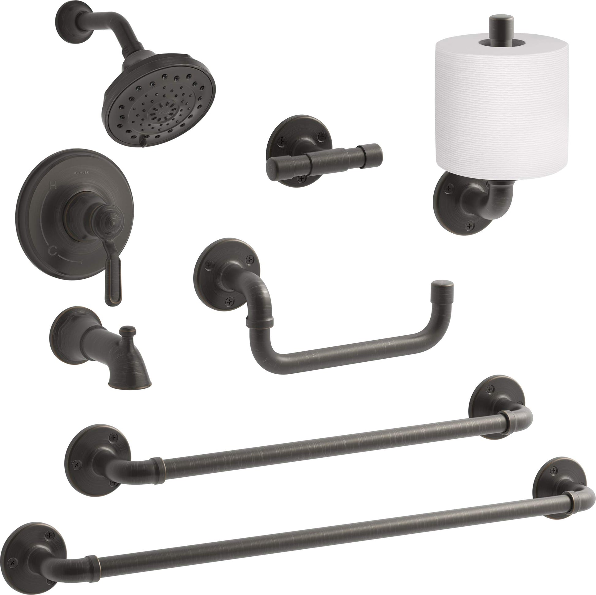 KOHLER Worth 24 in. Towel Bar in Oil-Rubbed Bronze