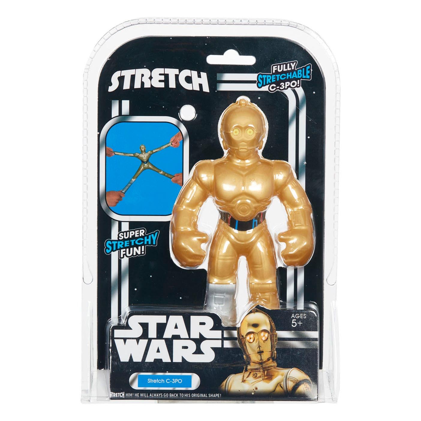 STRETCH ARMSTRONG Star Wars C3PO Toy - Fully Stretchable C3PO Action Figure for Amazing Stretchy Fun - Mini 6-Inch Protocol Droid Toy for Ages 5+