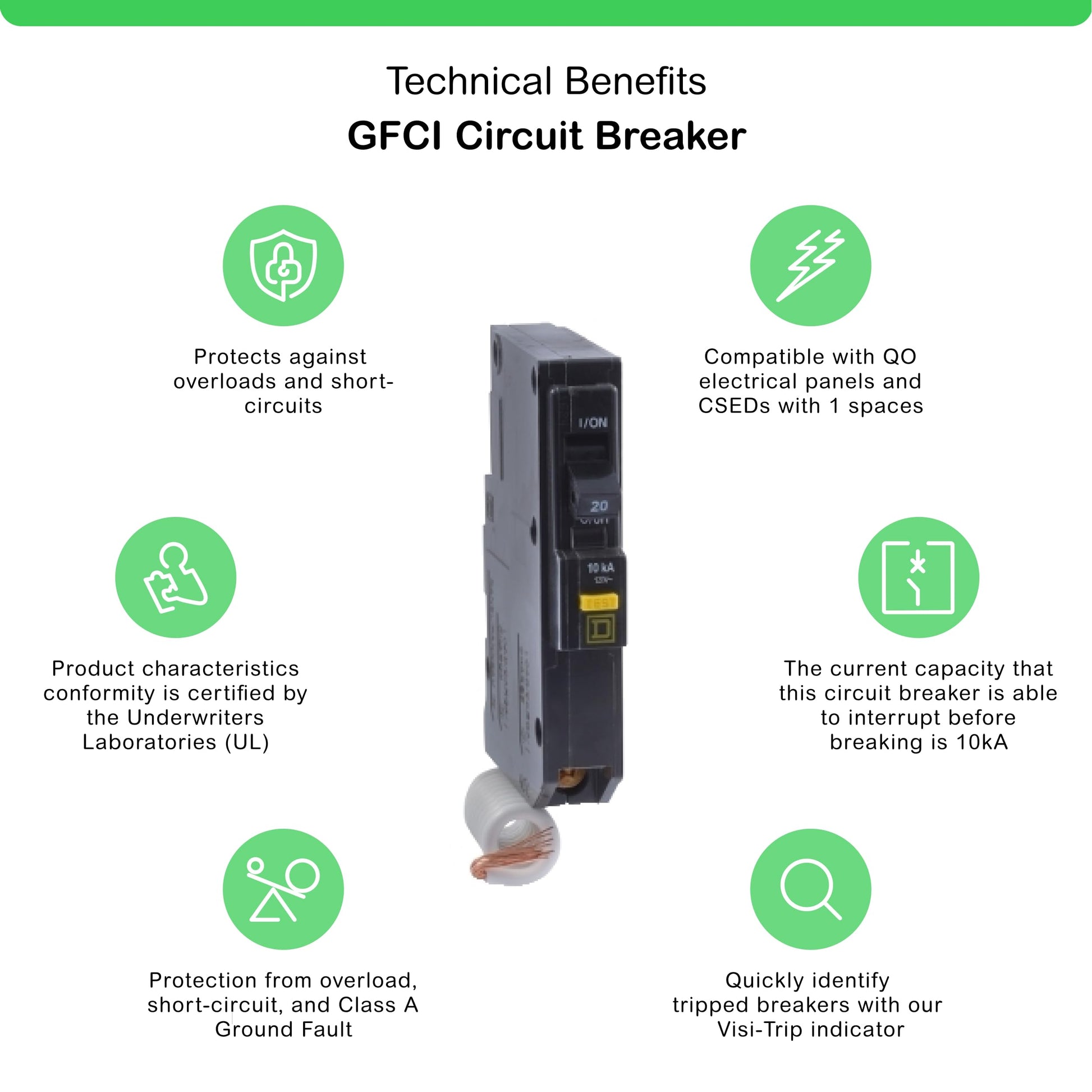 Square D by Schneider Electric Square D - QO120GFICP QO Qwik-Gard 20 Amp Single-Pole GFCI Circuit Breaker