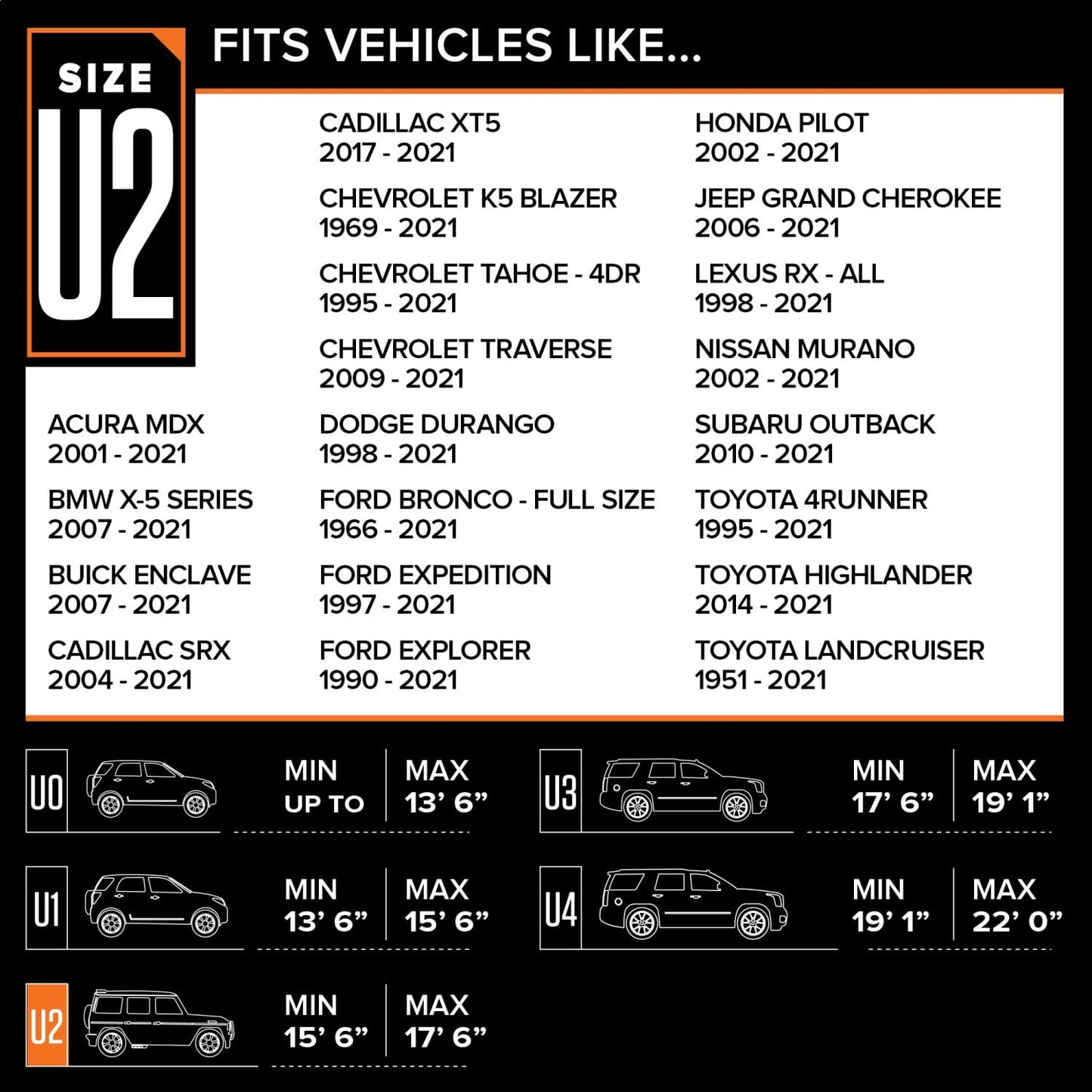 Budge - URB-2 Rain Barrier SUV Cover, Outdoor, Water-Resistant, Breathable, SUV Cover fits SUVs up to 210", Gray