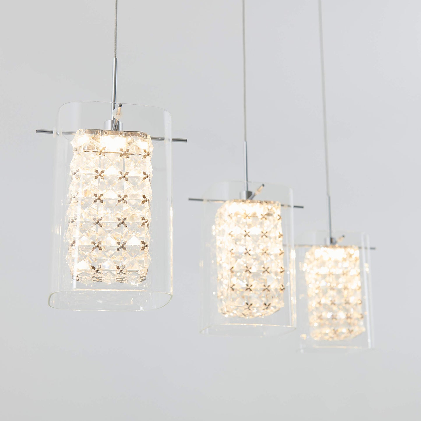 Artika Bubble Cube Pendant Light, 3, Chrome