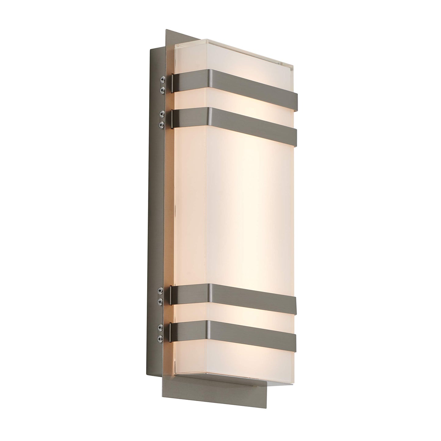 Artika Glow Box 3 Indoor/Outdoor Integrated LED Wall Sconce Light Fixture, Stainless Steel