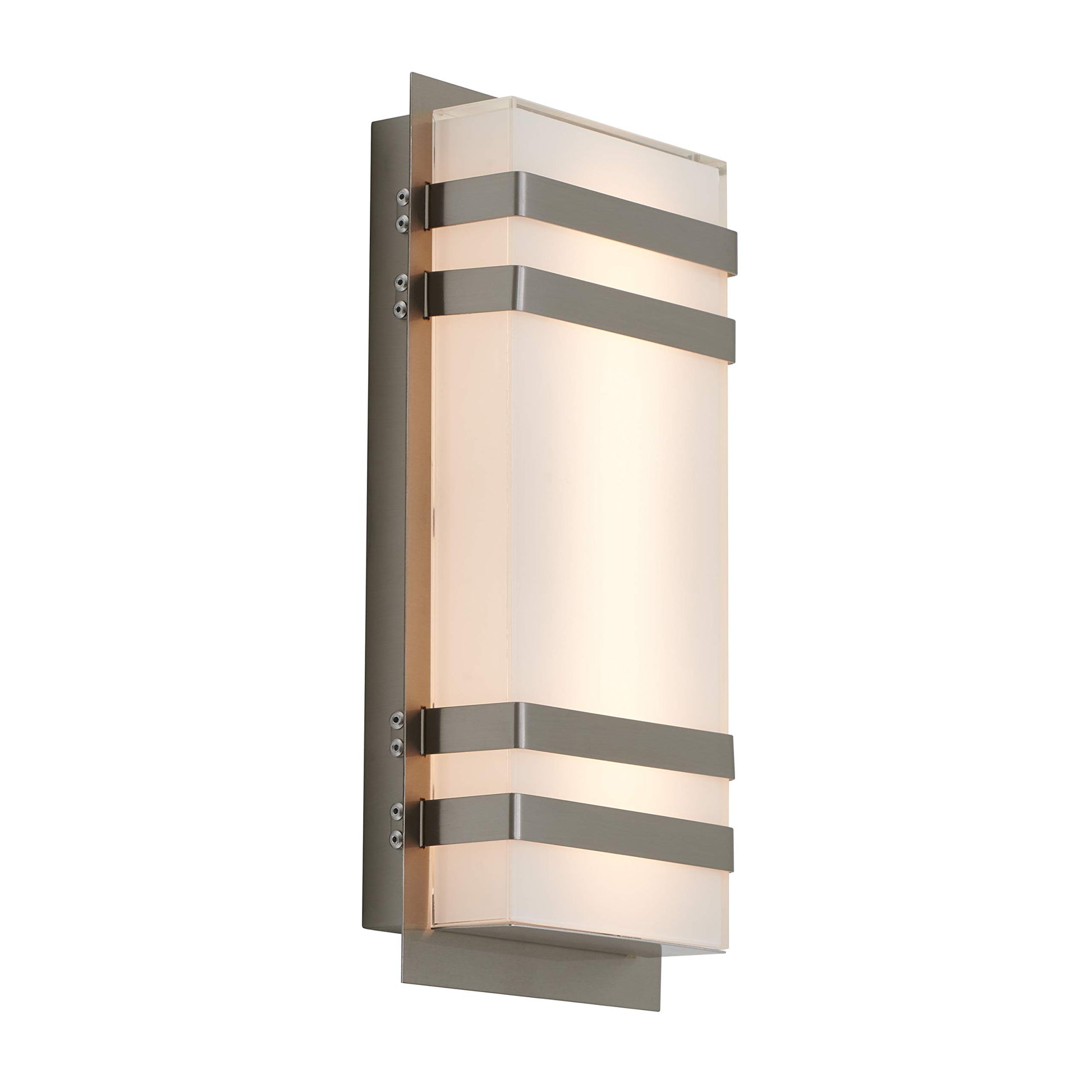 Artika Glow Box 3 Indoor/Outdoor Integrated LED Wall Sconce Light Fixture, Stainless Steel