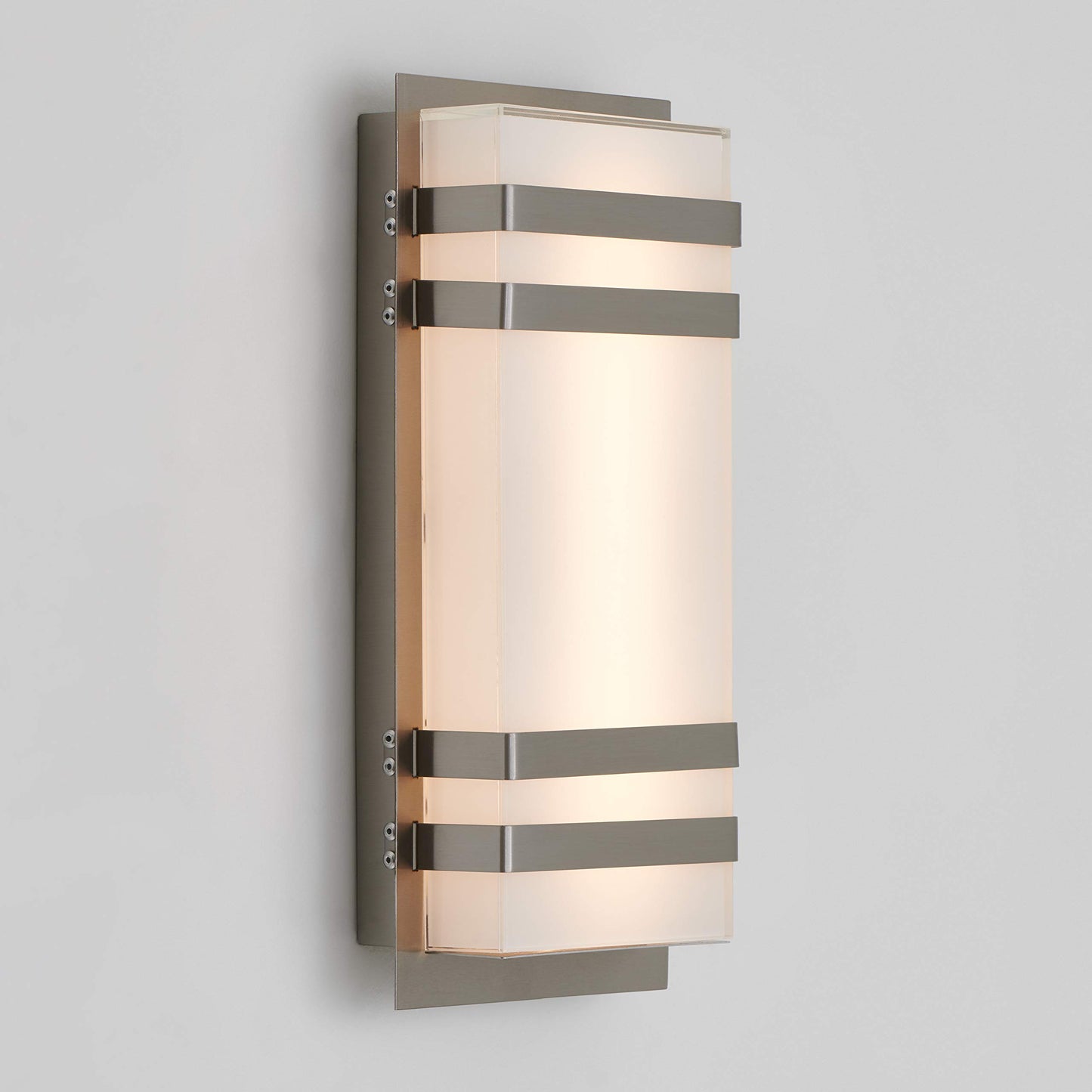 Artika Glow Box 3 Indoor/Outdoor Integrated LED Wall Sconce Light Fixture, Stainless Steel