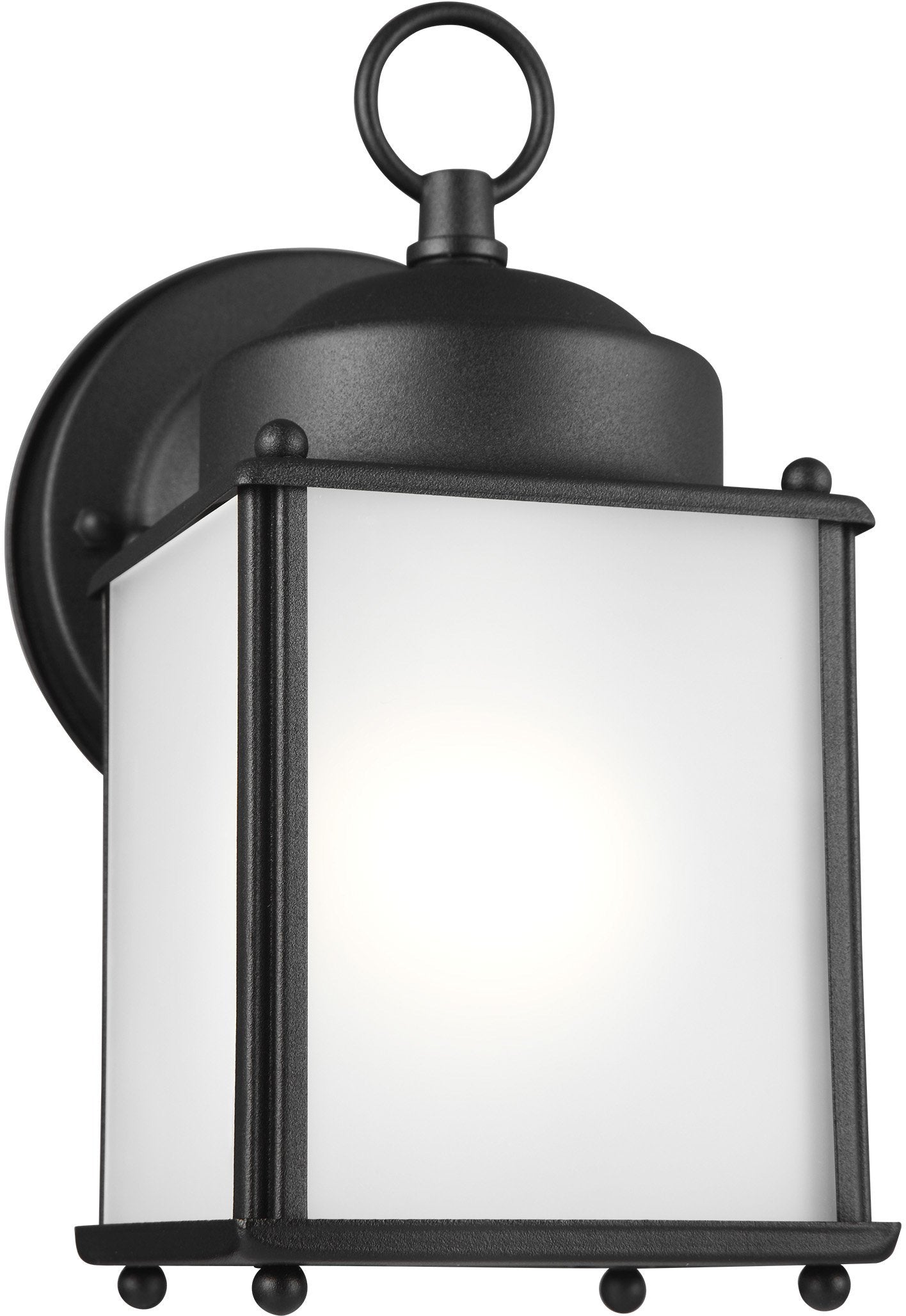 Sea Gull Lighting Generation 8592001EN3-12 Transitional One Light Outdoor Wall Lantern from Seagull-New Castle Collection in Black Finish