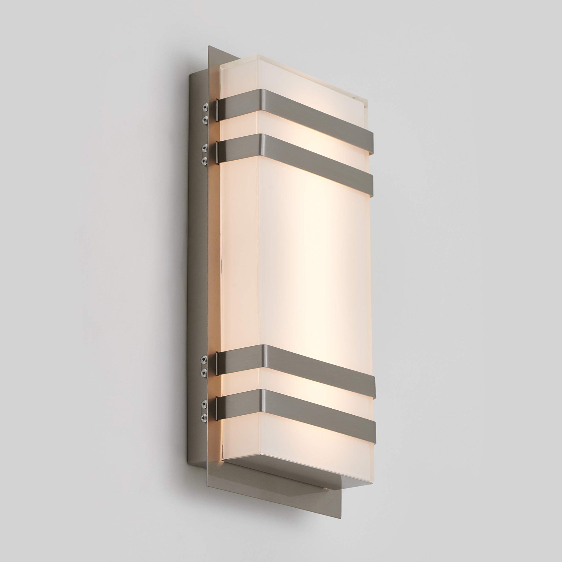 Artika Glow Box 3 Indoor/Outdoor Integrated LED Wall Sconce Light Fixture, Stainless Steel