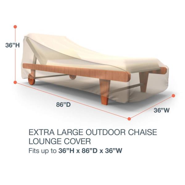 Budge Sendona Chaise Lounge Chair Cover, Tan, Large