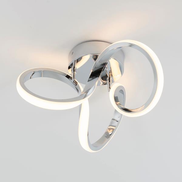 Artika Swirl Flush Mount Light Fixture, Chrome