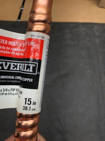 NEW ~Everbilt ~15 in. Copper 3/4 in. FIP X 3/4 in. FIP Water Supply Line