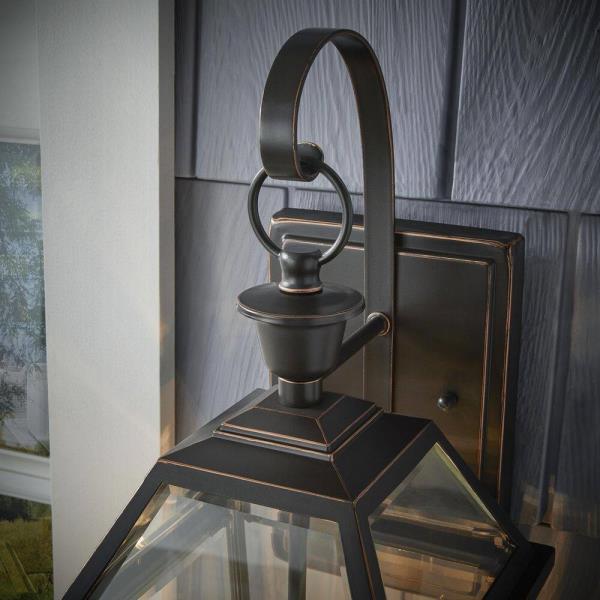 20.25 in. 2-Light Espresso Bronze Hardwired Outdoor Wall Light Lantern Sconce