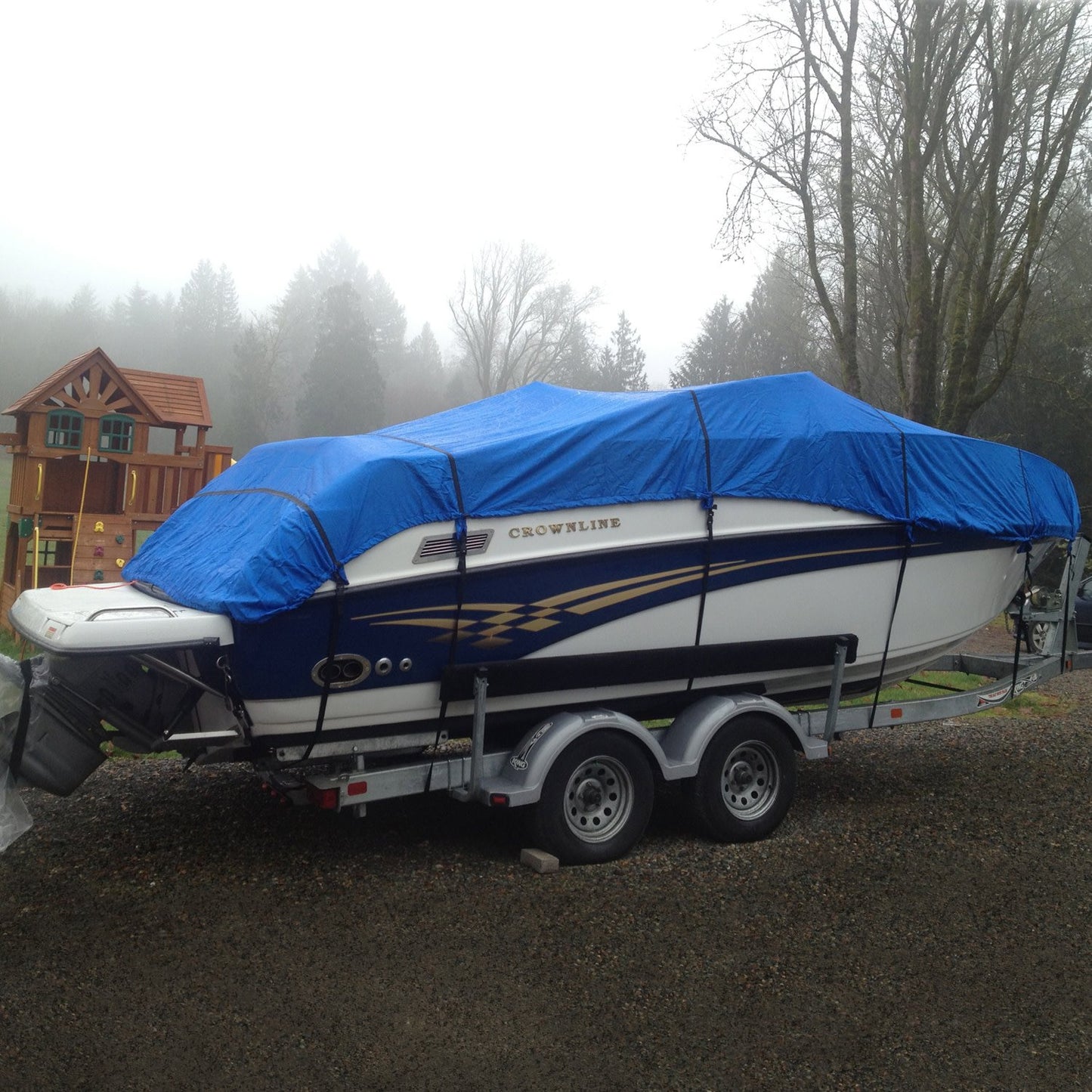 Budge B-600-X8 600 Denier V-Hull Runabout Boat Cover Blue 22' - 25' Long, 106" Beam Width Waterproof, UV Resistant